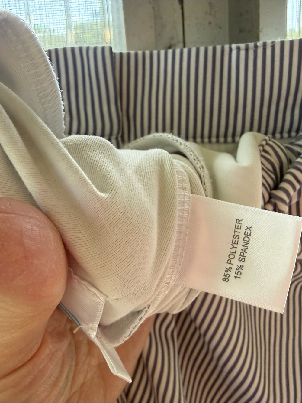 Striped Blue and White Bermuda Shorts - Casual Tailored Fit - Picture 4 of 4